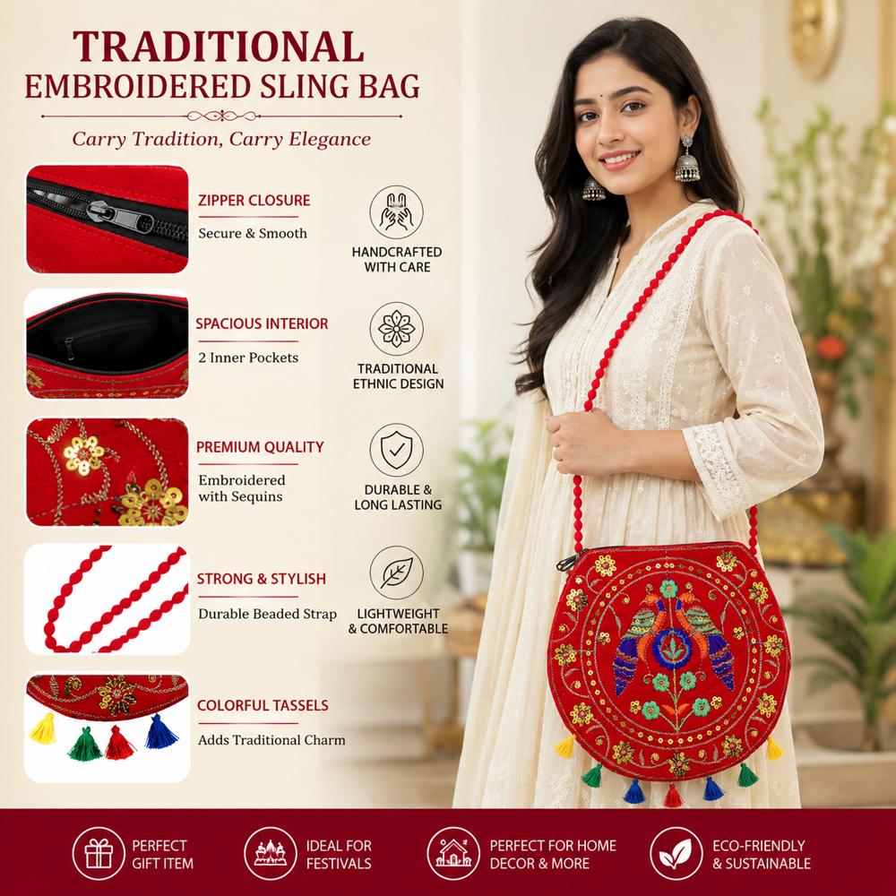 Ethnic Handcrafted Designer Sling Bag for Women