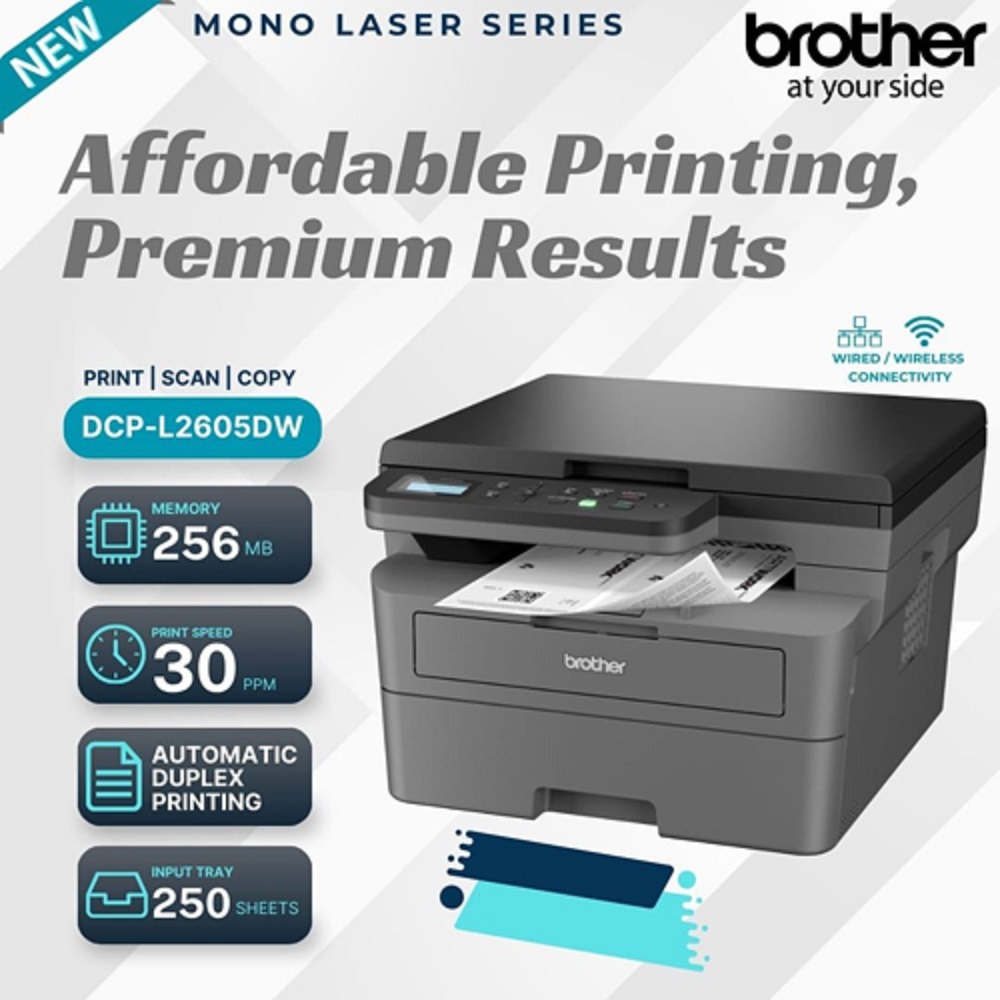 Brother DCP-L2605DW Multifunction Monochrome Laser Printer