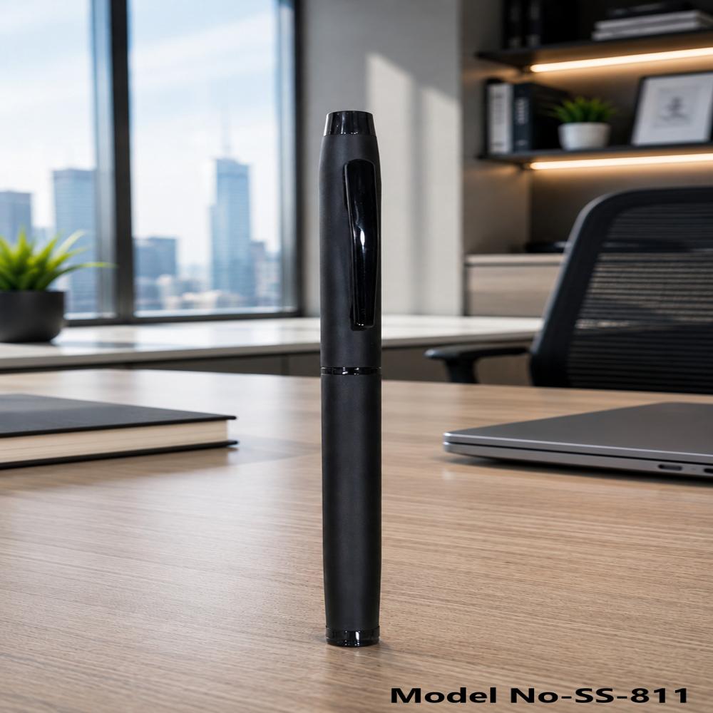 Premium Matte Black Metal Executive Ball Pen With Cap (Model Ss-811) - Capacity: 50 Kg/Day