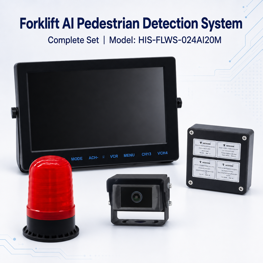 Forklift AI Pedestrian Detection System with 7in LED Monitor