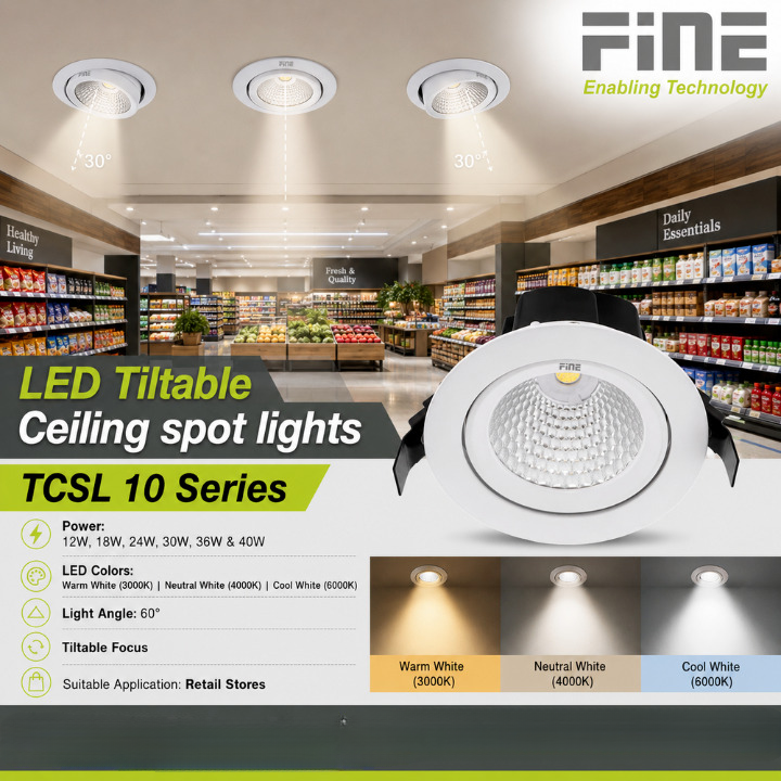 LED tiltable ceiling spot lights