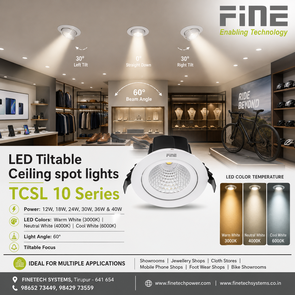 LED tiltable ceiling spot lights