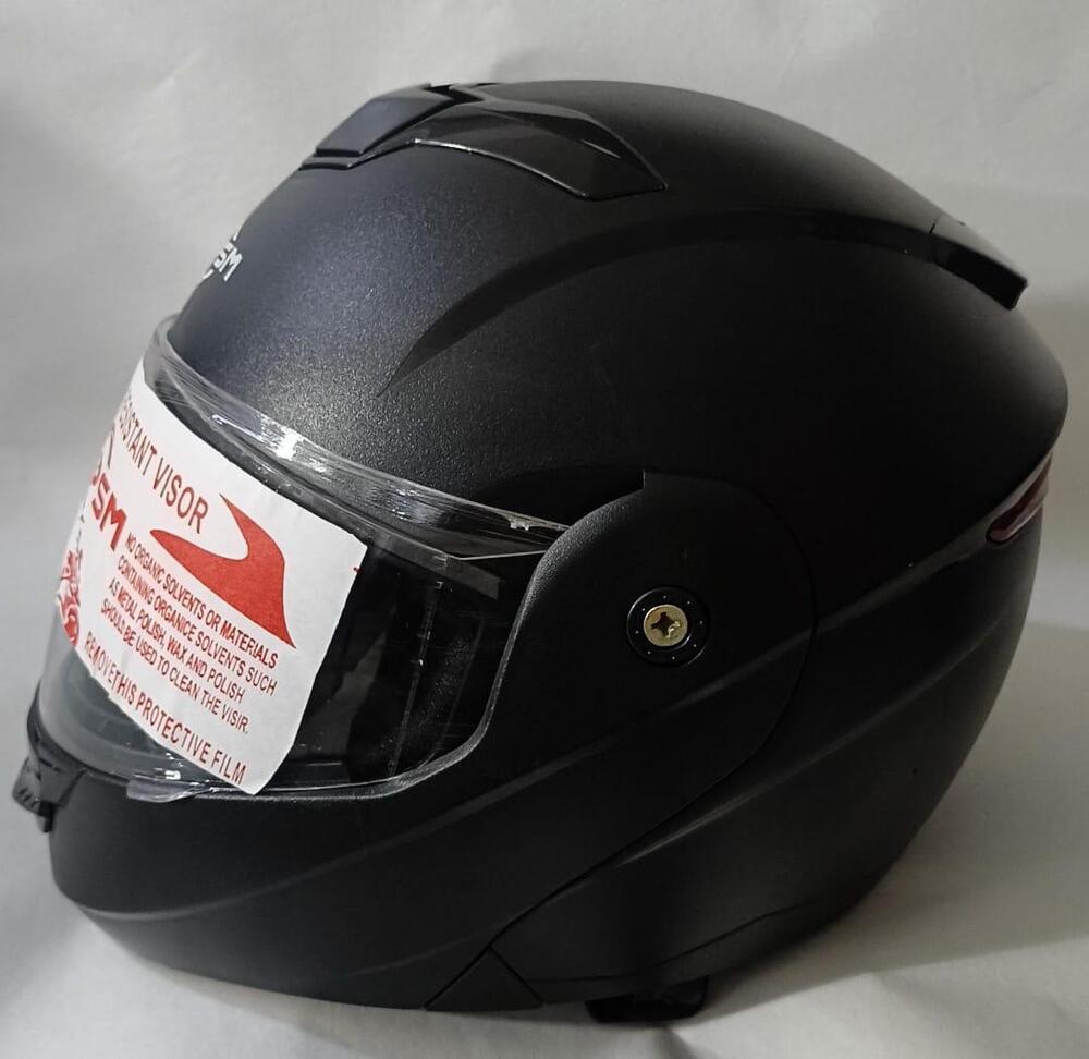 Matte Black Modular Flip Up Full Visor Helmet