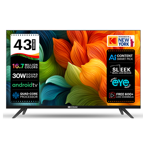 Kodak 108 cm (43 inch) Full HD LED Smart Android TV with Android 11 and Dolby Digital Plus (439X5081)