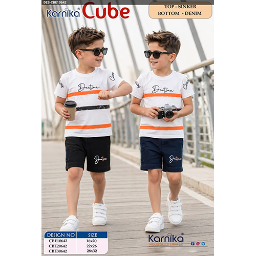 Karnika Cube Sinker T-Shirt with Denim Shorts