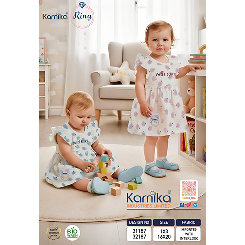 Karnika Ring Imported Interlock Fabric Girls Casual Dress