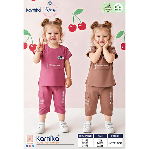 Karnika Ring Interlock Fabric Girls Coord Set