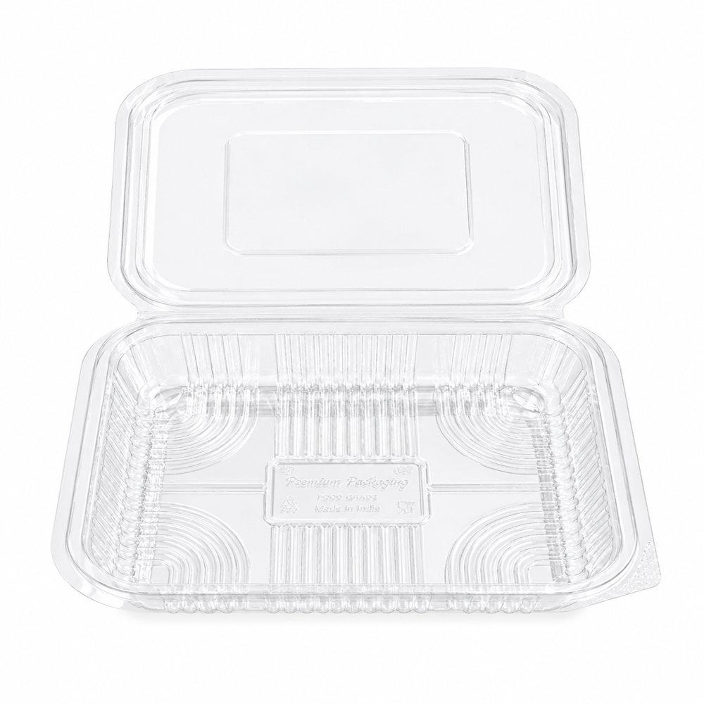 600ml Hinged Box - Color: Transparent