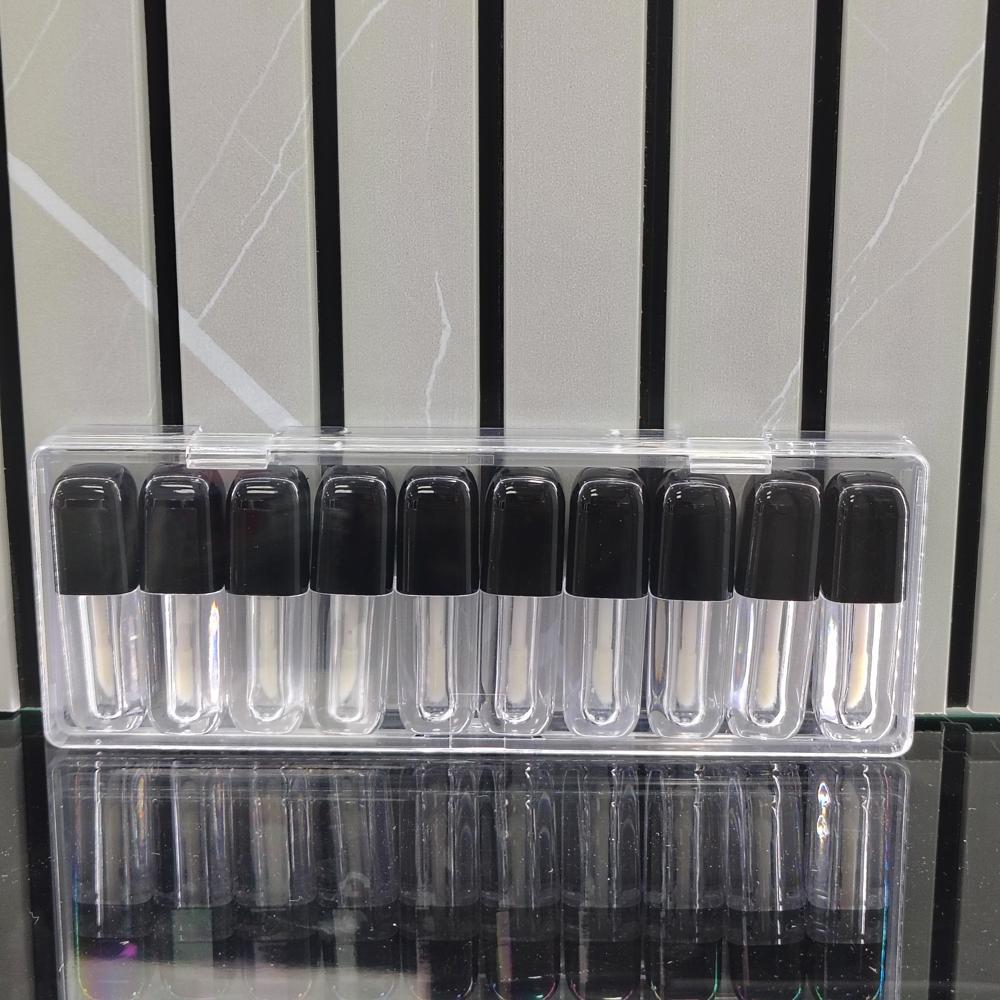 0.8ml each 10 Bottle Complete Set Plastic Liquid Lipstick Container.