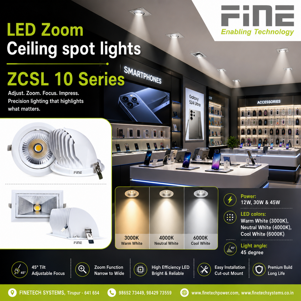 LED zoom ceiling spot lights