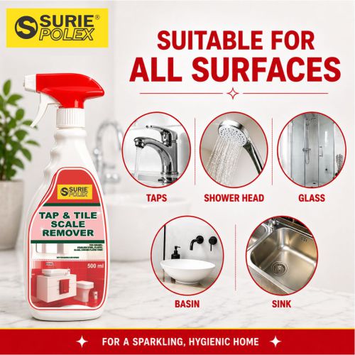 Tap & Tile Scale Remover - Industrial Grade Liquid, Translucent Ph 2-4 | Efficiently Removes Hard Water Stains On Multiple Surfaces, Leaves No Scratches, Natural Fragrance