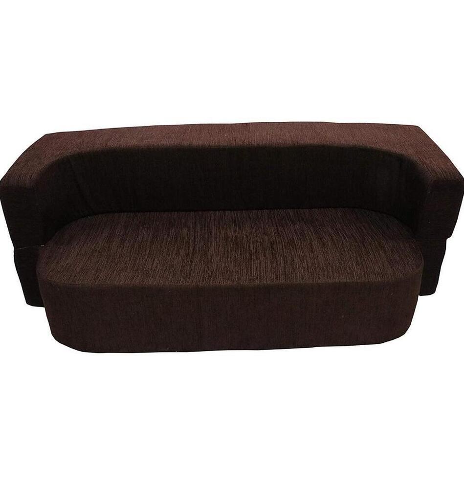 Foldable Foam Sofa Cum Bed - Color: Brown