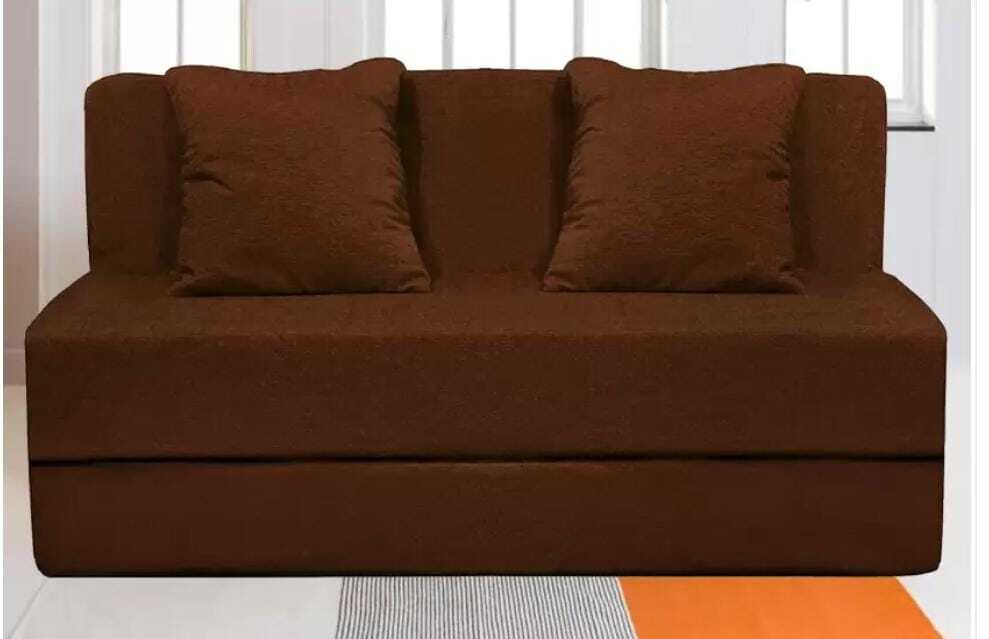 Foldable Foam Sofa Cum Bed - Color: Brown