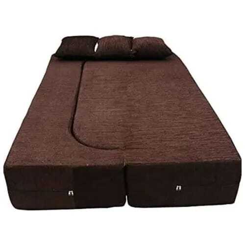 Foldable Foam Sofa Cum Bed - Color: Brown