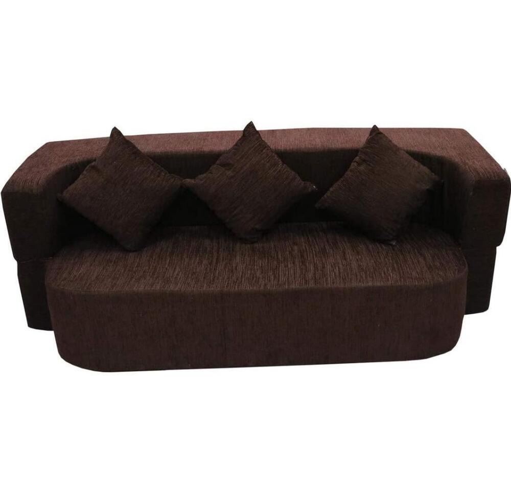 Foldable Foam Sofa Cum Bed - Color: Brown