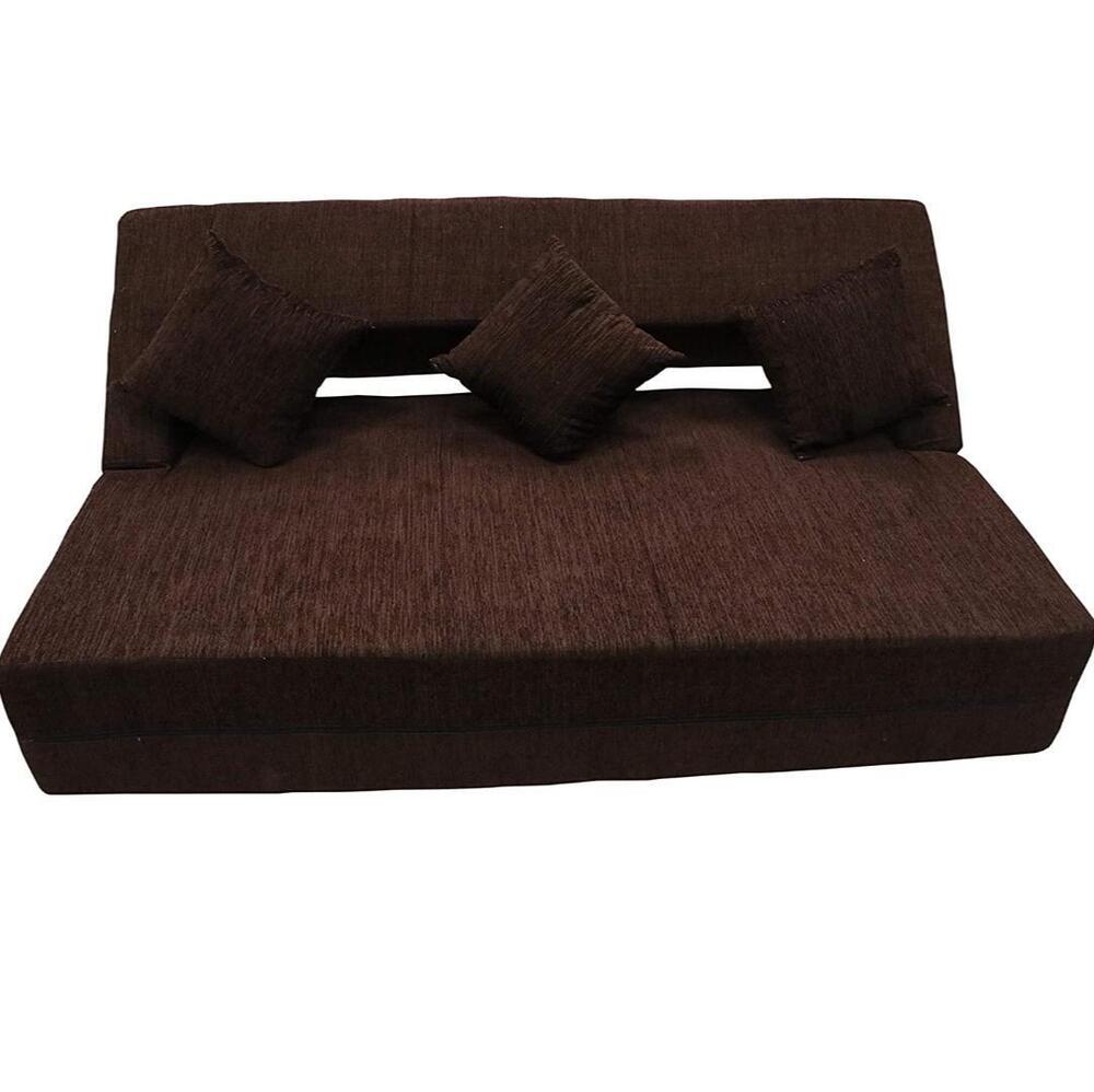 Foldable Foam Sofa Cum Bed - Color: Brown
