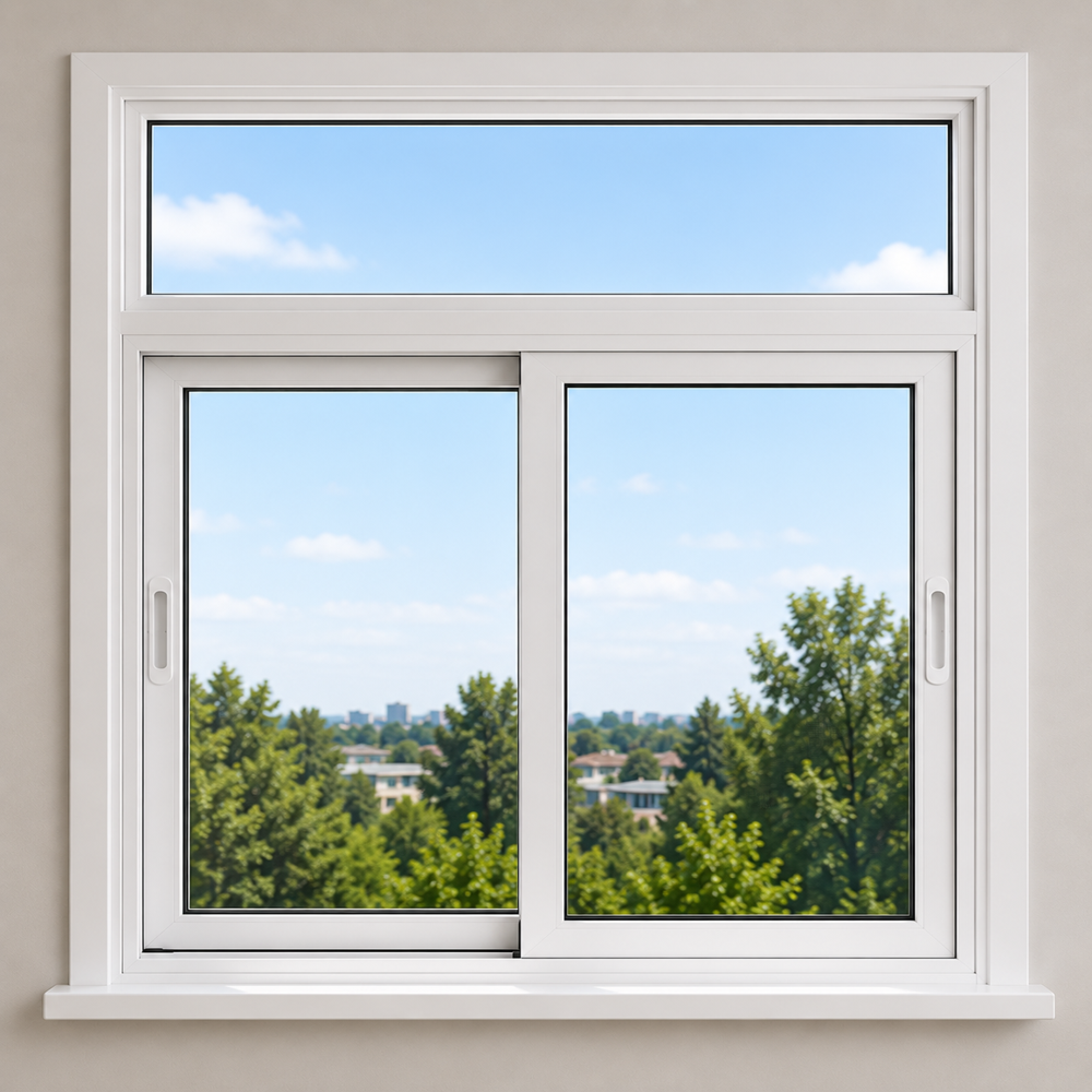 2 track sliding window with top fixed