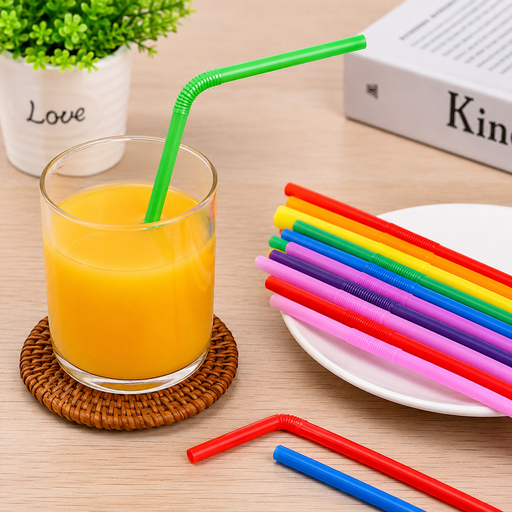 Colored Plastic Flexible Straw