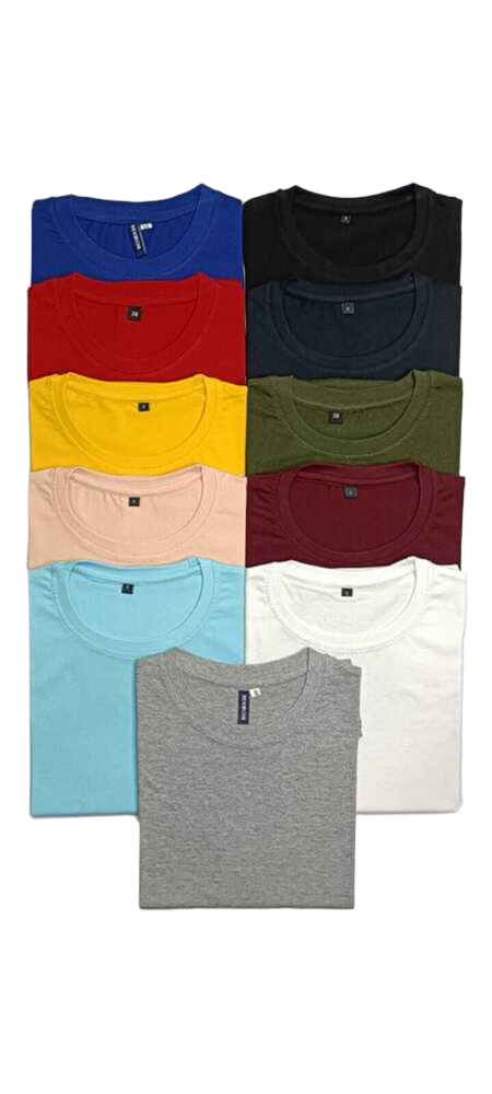 Mens Cotton Bio Wash Round Neck T-Shirt
