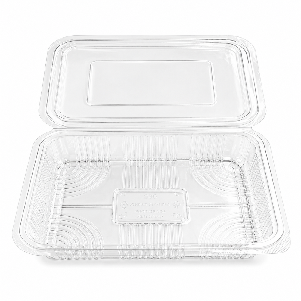 1250ml Hinged Box - Color: Transparent