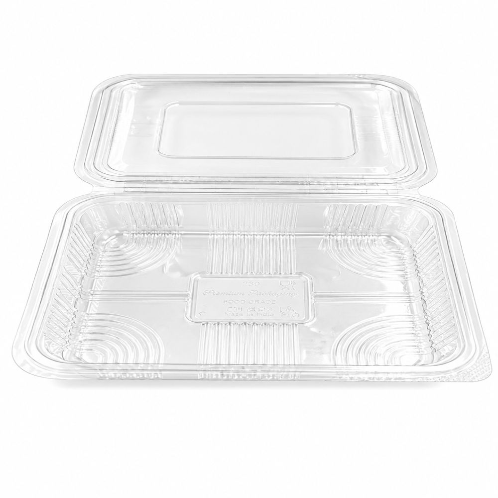 1250ml Hinged Box - Color: Transparent