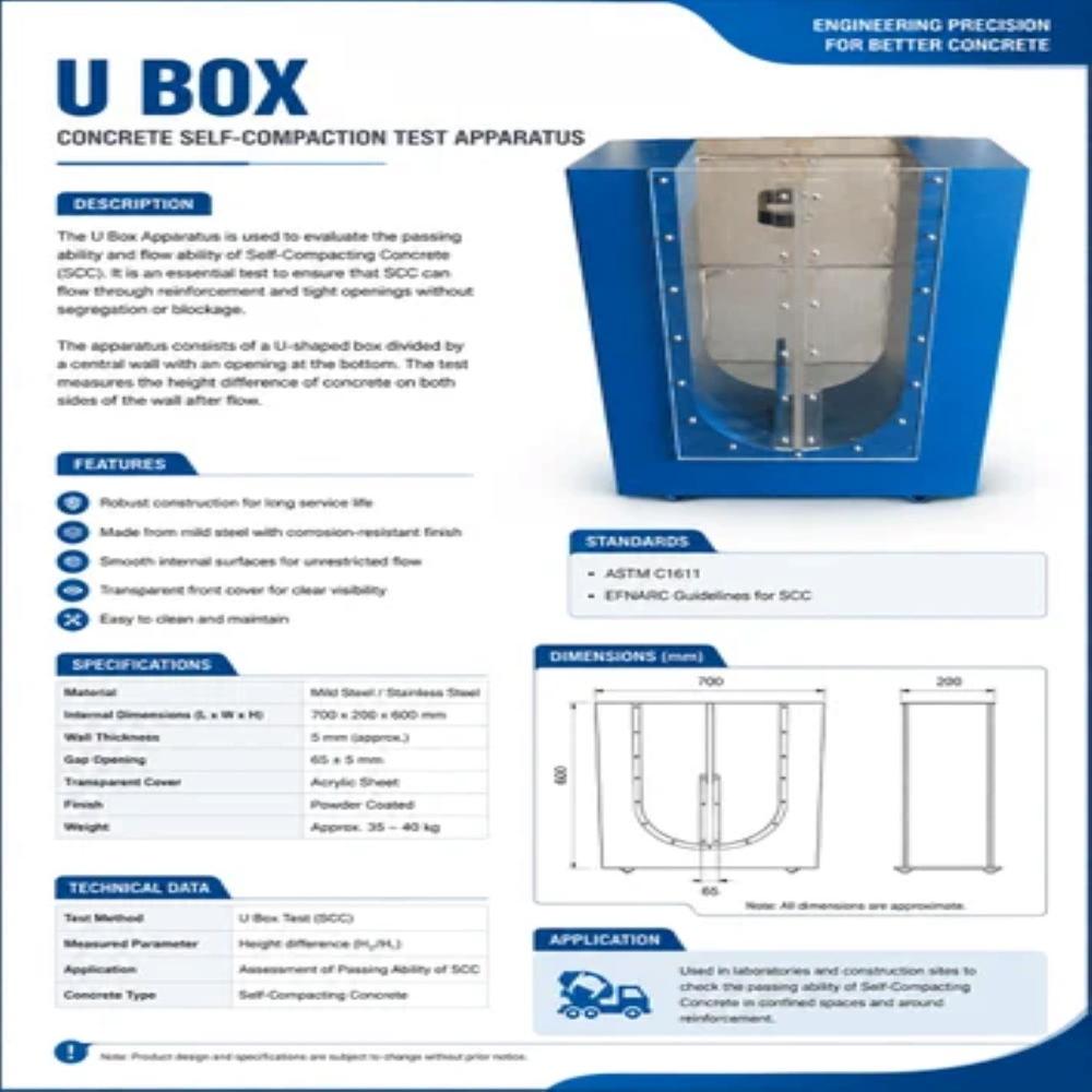 U Box For Self Compaction Concrete