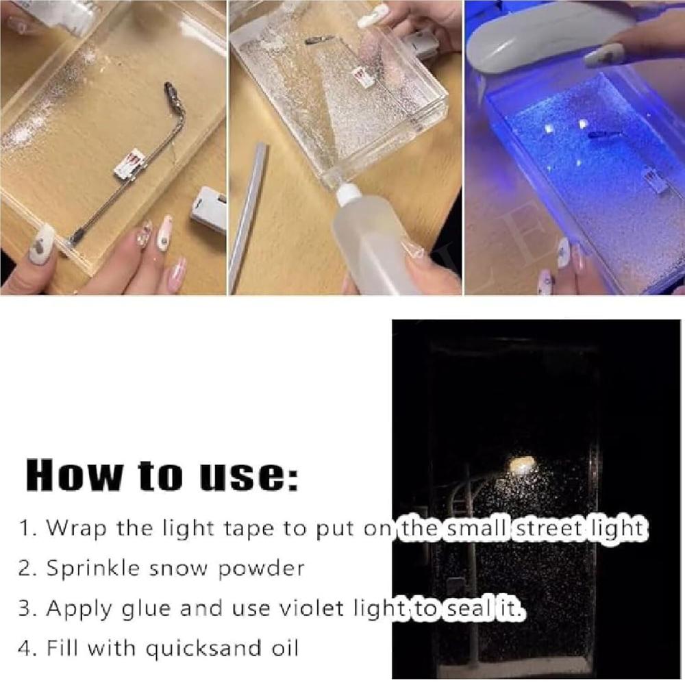 Handmade DIY Snow Scenery Night Light with Snowflake Design