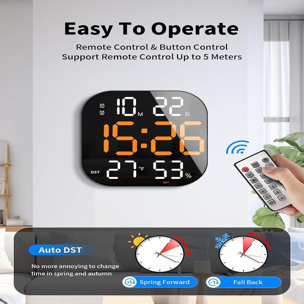 SQUARE DIGITAL WALL CLOCK