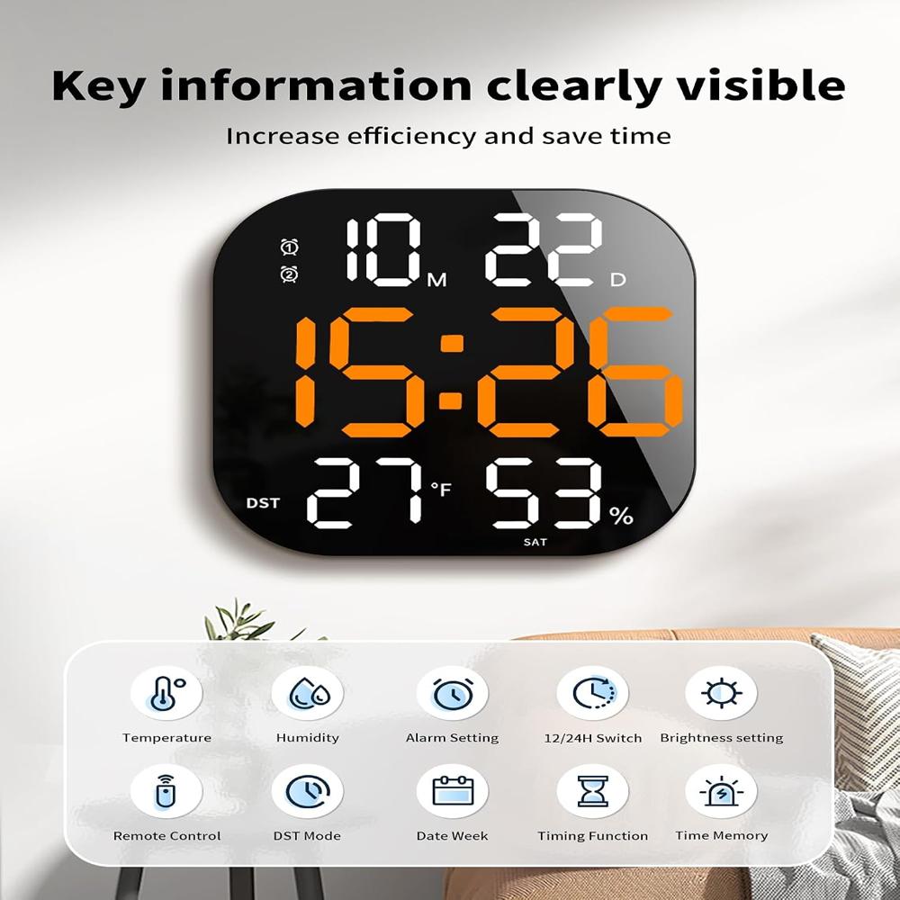 SQUARE DIGITAL WALL CLOCK