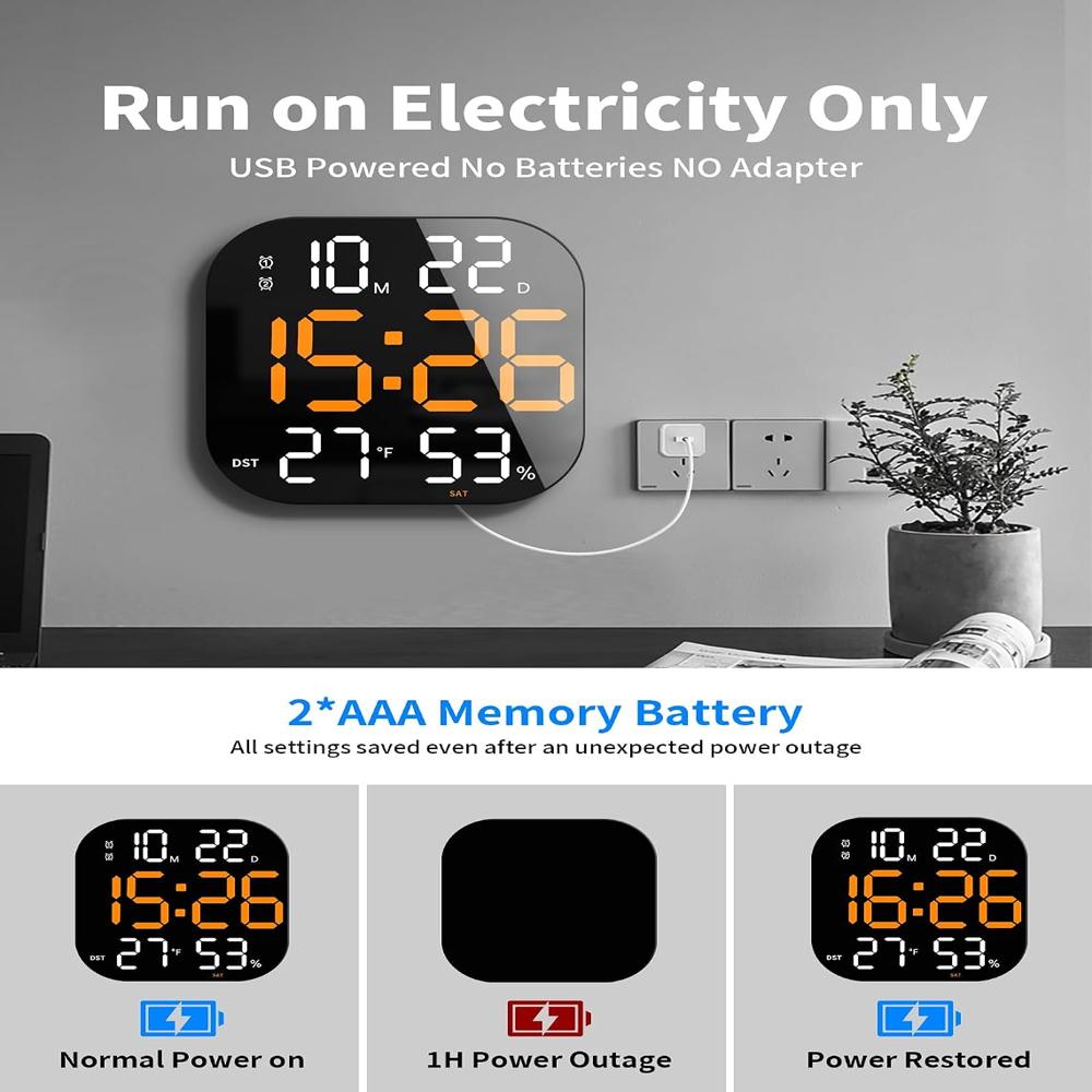 SQUARE DIGITAL WALL CLOCK