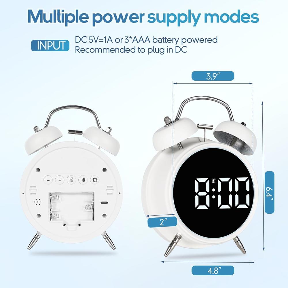 Twin Bell Led Clock