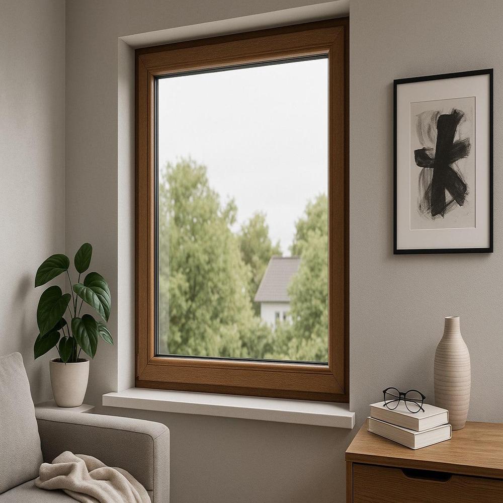 UPVC Dark Oak Fixed Window