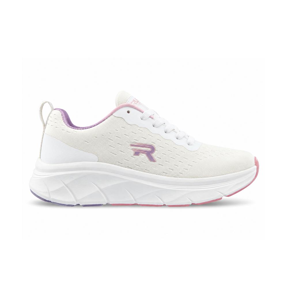 Elevate Women White-P-P Running Shoes - Color: White With Pink And Purple Accents