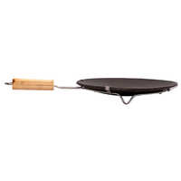 Red Clay Tawa With Handle - Color: Black (plate)