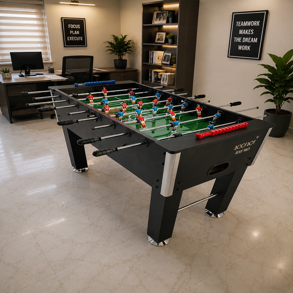BOOT BOY 'Nero' Foosball Table 48 Inch Strong Sturdy Soccer Table for Adults Vigorous Indoor for Aggressive Games at Home, Office, Co-Living & Co-Working