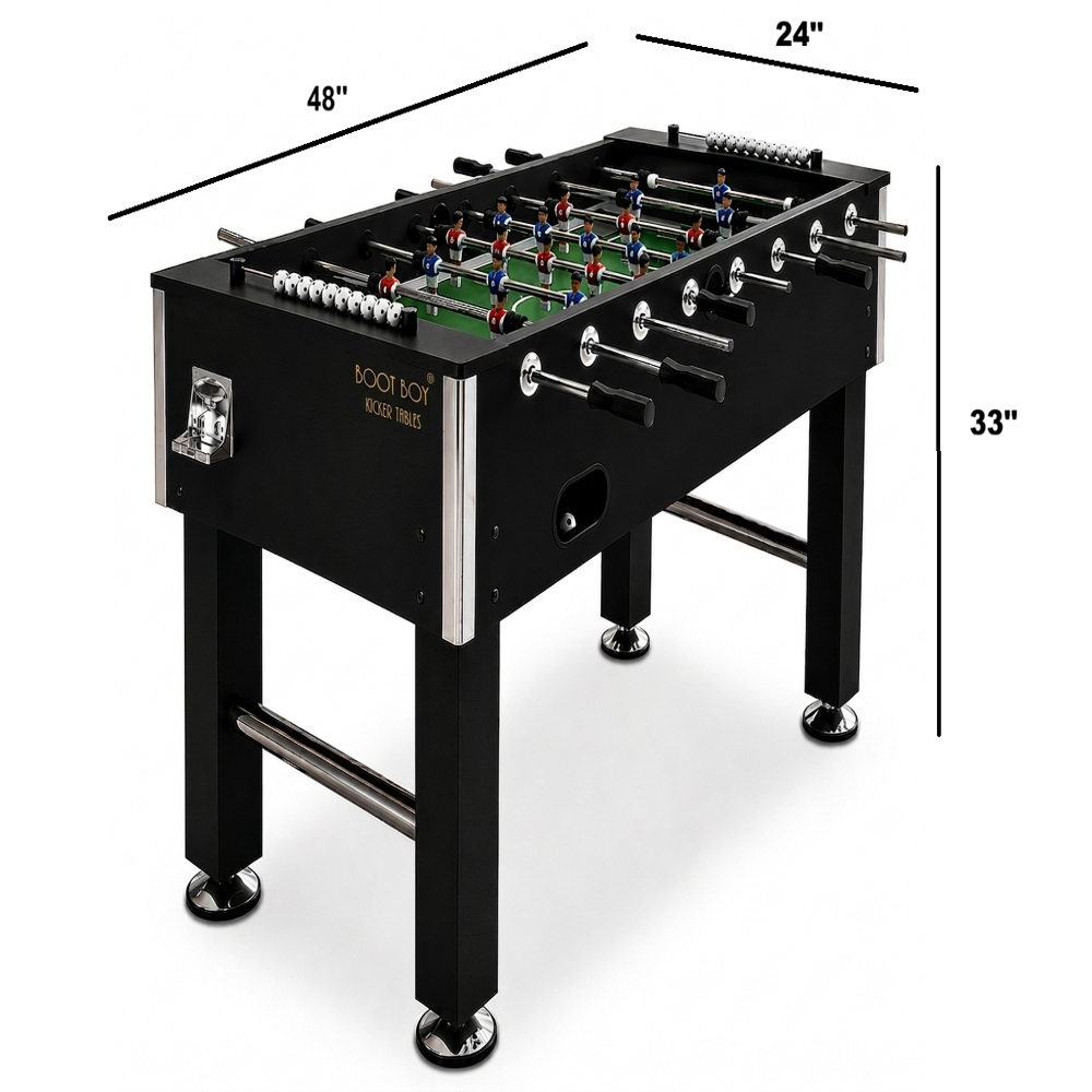 BOOT BOY 'Nero' Foosball Table 48 Inch Strong Sturdy Soccer Table for Adults Vigorous Indoor for Aggressive Games at Home, Office, Co-Living & Co-Working