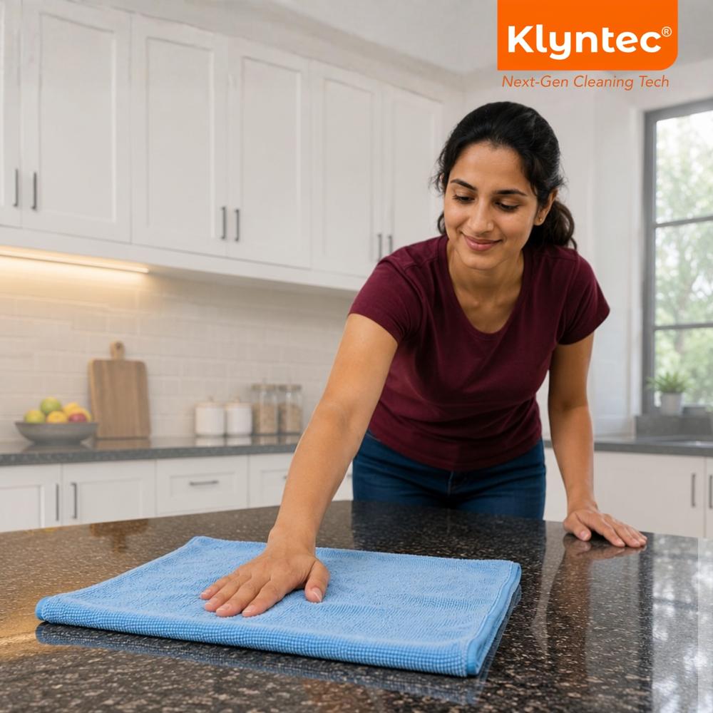 Klyntec All-Purpose Regular Microfiber Cleaning Cloth - 250 GSM (40x40 cm)
