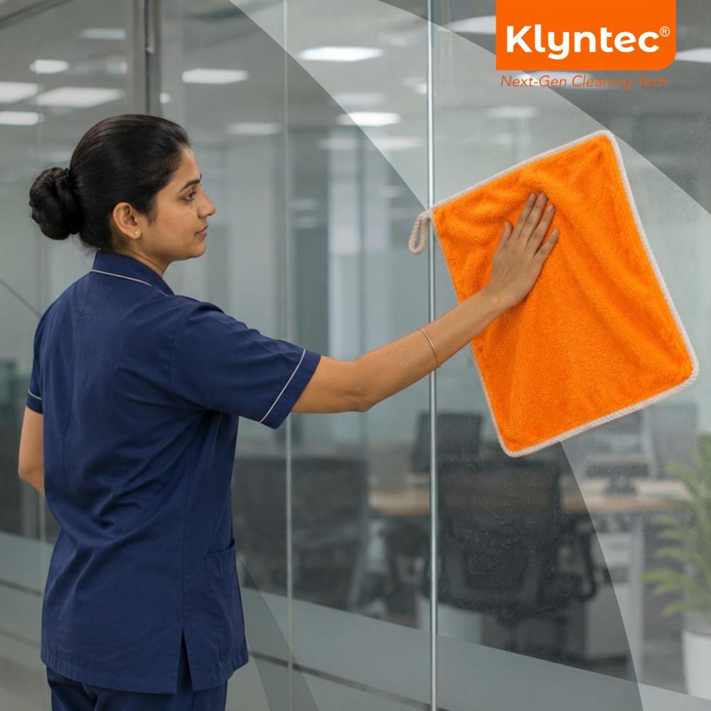 Klyntec 550 GSM Coral Fleece Microfiber Cloth With Edge (40x40 cm)