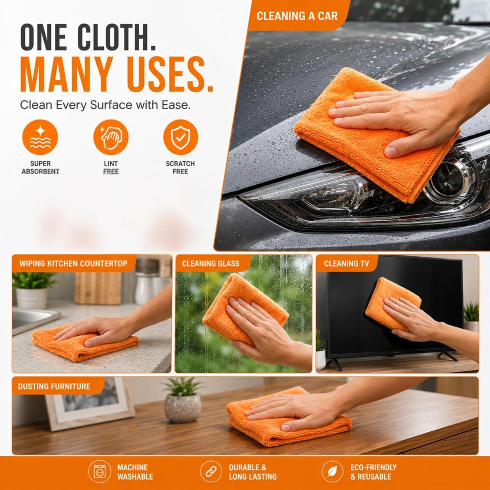 Klyntec 550 GSM Coral Fleece Microfiber Cloth (40x40 cm)