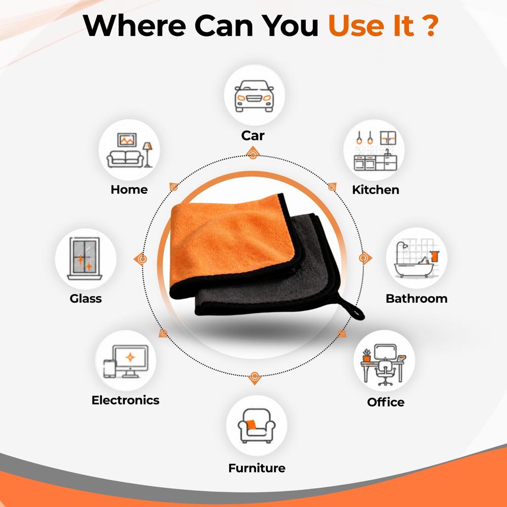 Klyntec 2 Colour 400 GSM Heavy Duty Microfiber Cloth (40x40 Cm)