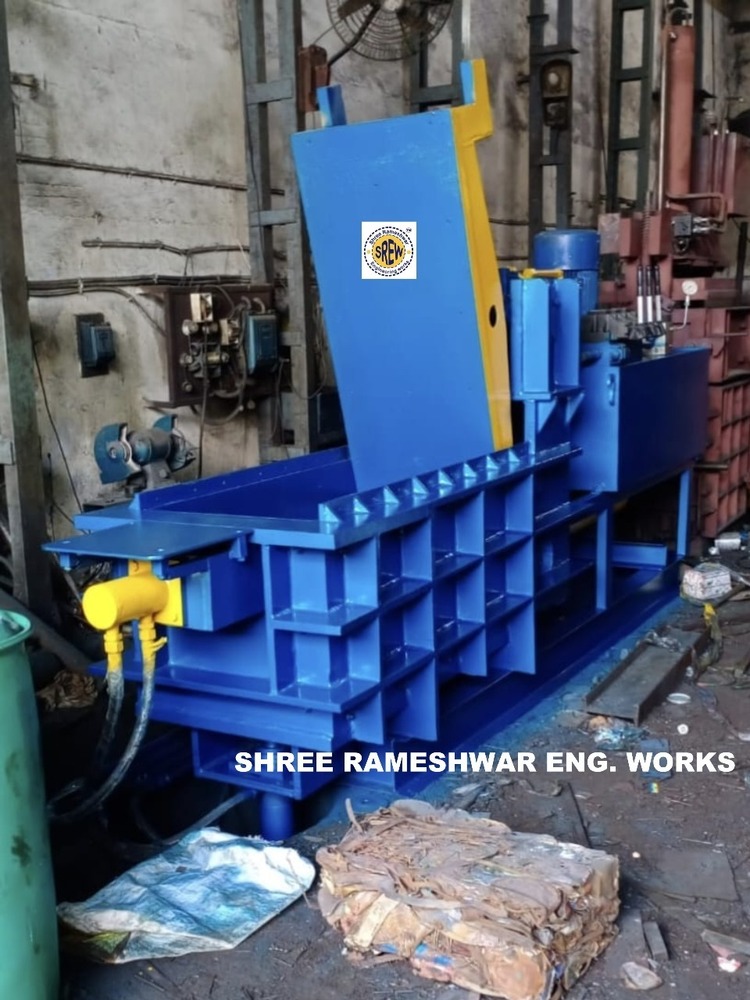 Bailing Machine - Heavy Duty Ms Structure, 4200x1800x2400 Mm, White Green | Plc Control, 120 Ton Hydraulic Pressure, Automatic Conveyor Feeding