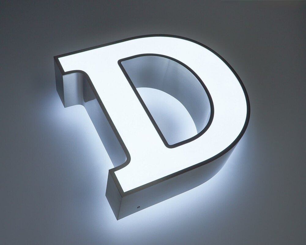 Acrylic Side Letter - Color: White