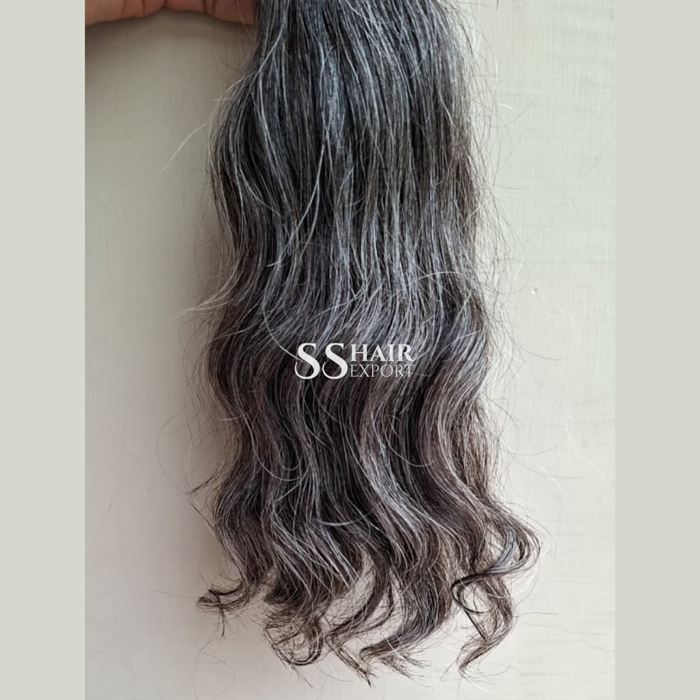Grey Hair Indian Bulk Human Hair Braiding Extension Weaving Wholesale Vendor