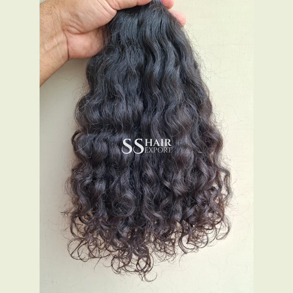 Curly Bulk Human Hair Indian Hair Natural Weaving Braids 22inch