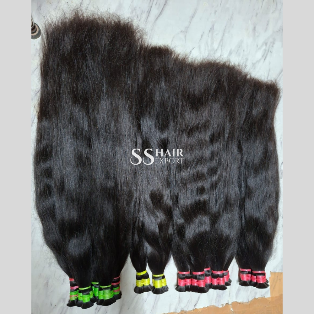 Double Drawn Non-Remy Raw Indian Bulk Hair 10-30inch