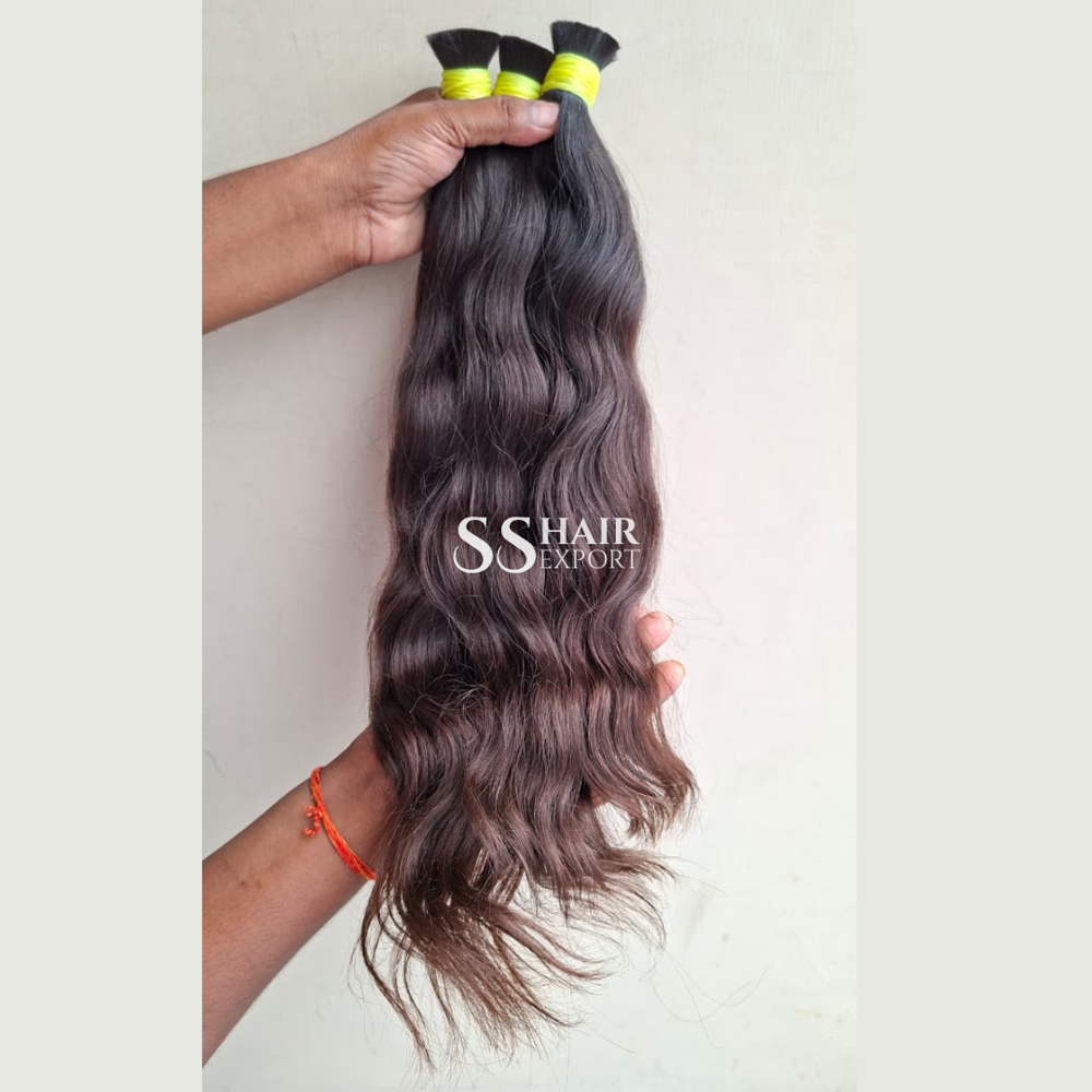 24inch Natural Bulk Human Hair Braiding Weaving Braids For Afro Hairstyle & Wigs