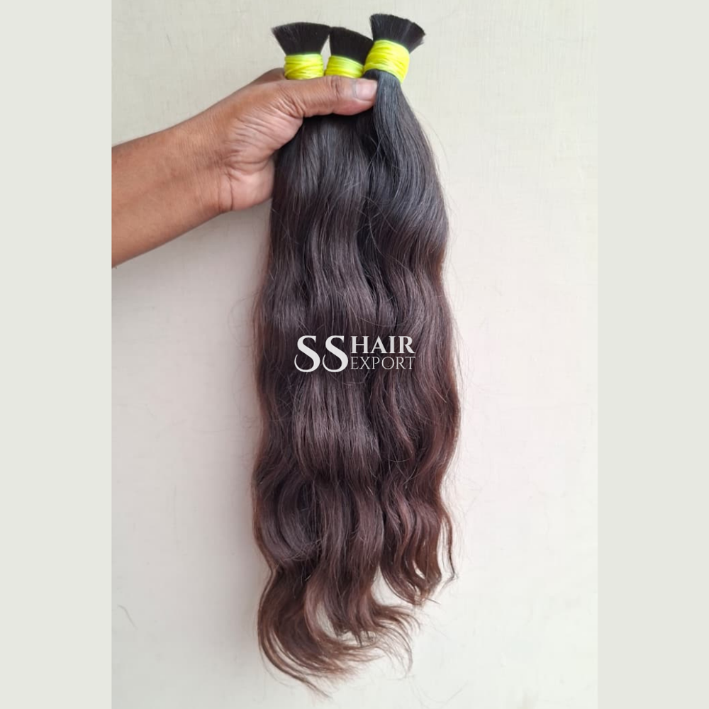 24inch Natural Bulk Human Hair Braiding Weaving Braids For Afro Hairstyle & Wigs