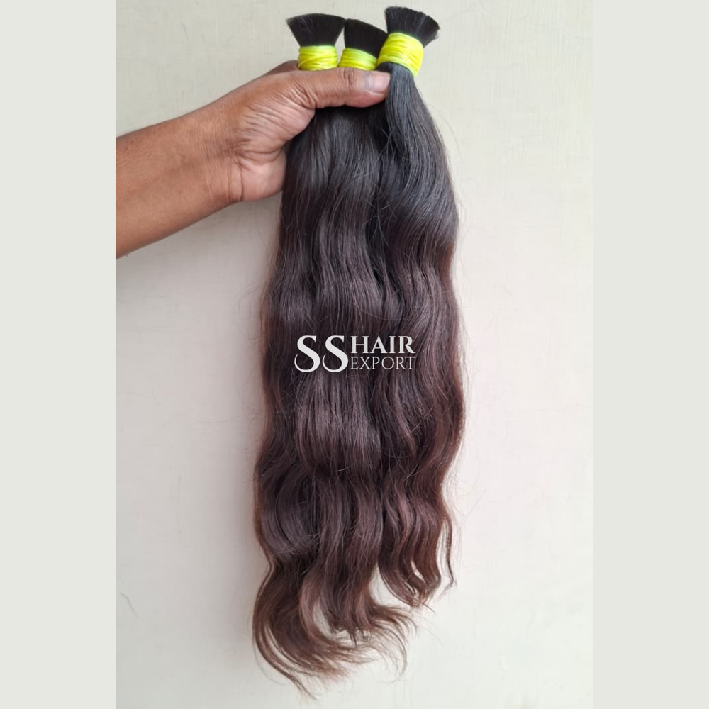 24inch Natural Bulk Human Hair Braiding Weaving Braids For Afro Hairstyle & Wigs
