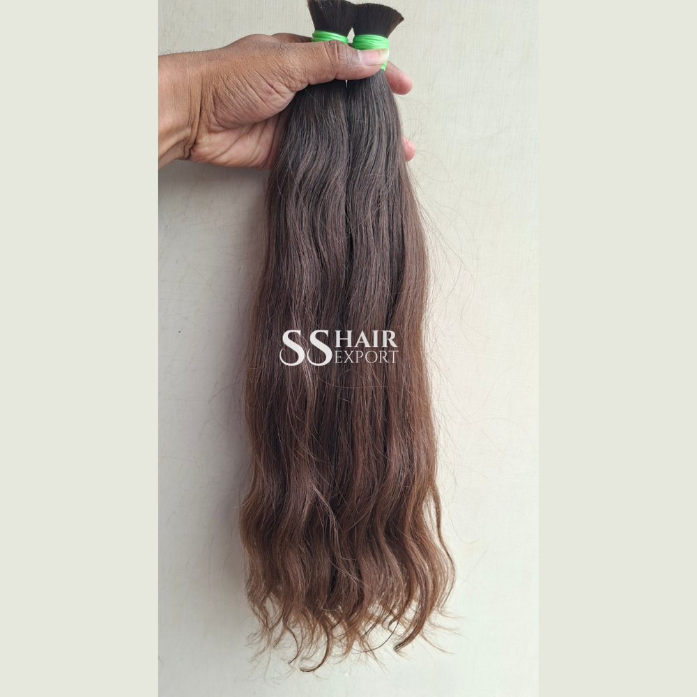No Weft Bundle Raw Indian Bulk Human Hair Braiding Weaving 18-32inch