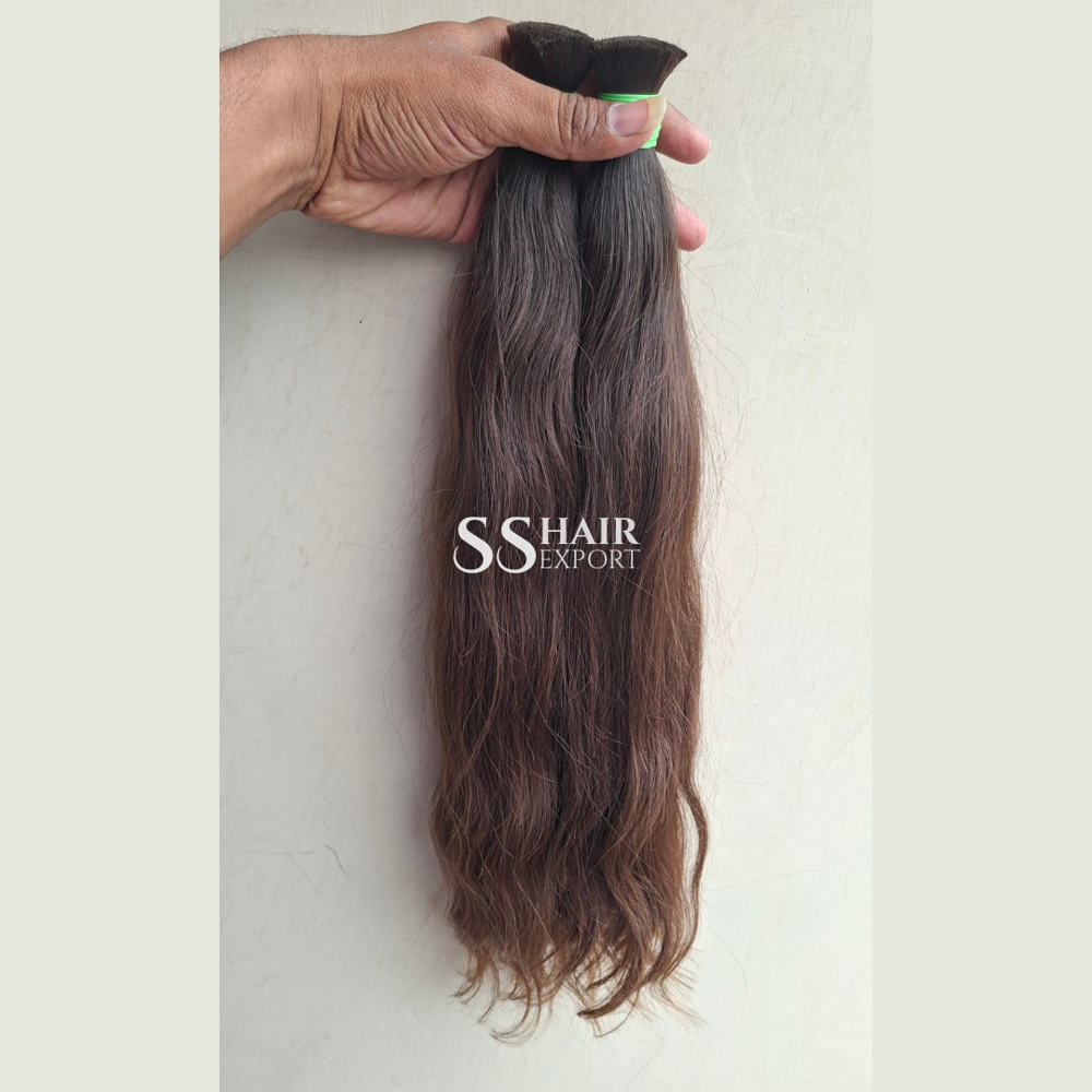 No Weft Bundle Raw Indian Bulk Human Hair Braiding Weaving 18-32inch